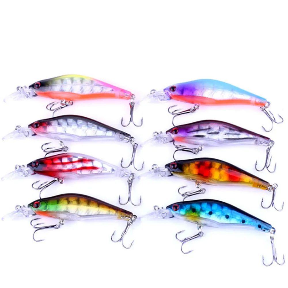 Señuelos de Pesca de pececillos, cebos duros artificiales, Crankbaits, aparejos de pesca con mosca, Wobbler Isca láser de plástico, 8 cm, 6,2g, 1 ud.