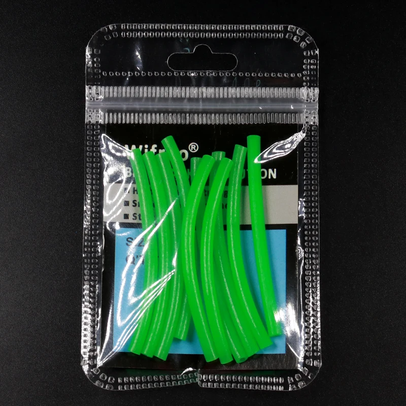 Wifreo-Tubo de silicona luminoso suave, gancho brillante, manga de vástago, aparejo de agua salada, tubos de señuelo, 2 bolsas, 20 piezas, 6cm - imagen 4