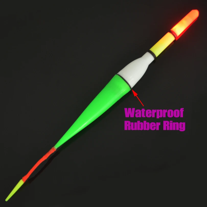 MNFT-flotador de plástico para pesca nocturna, boya roja intermitente, luz LED, resistente al agua, equipo electrónico flotante con batería, 2 uds. - imagen 3