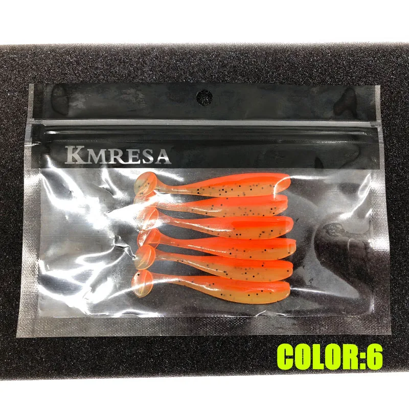 6 unids/lote 5cm 7cm/9cm Wobblers Señuelos de Pesca Easy Shiner Swimbait cebo suave de silicona doble Color carpa señuelo suave Artificial - imagen 5