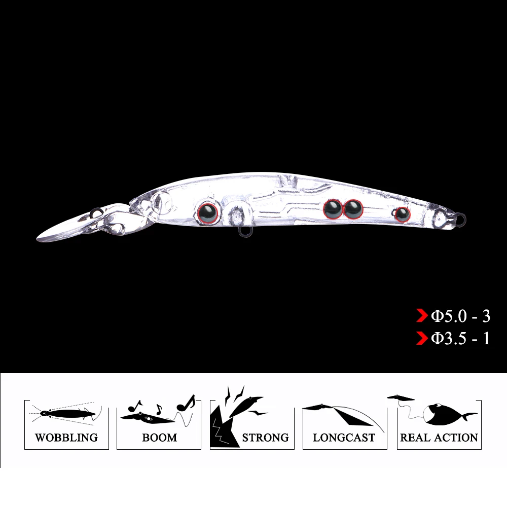 FTK-señuelo de pesca Minnow, 7g, 80mm, cebo Artificial duro, Wobblers de pesca que se hunden, Lucio, lubina con anzuelos triples - imagen 5