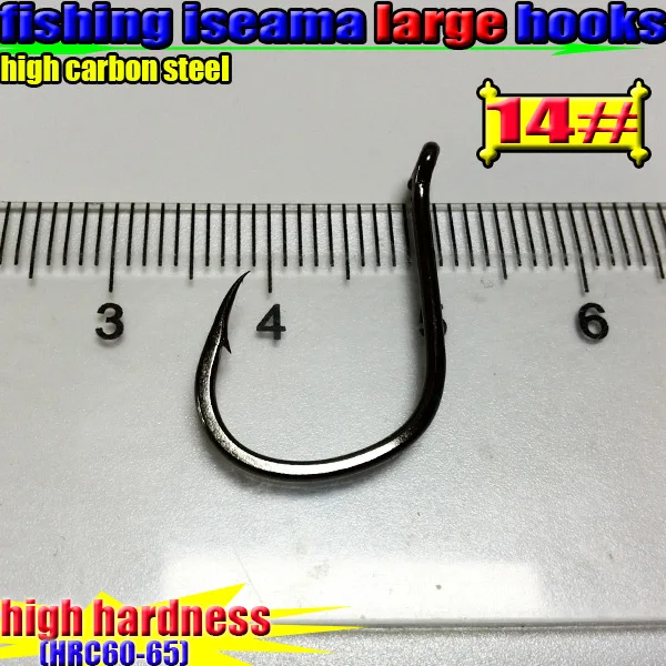 Iseama-anzuelos de pesca grandes, accesorio de gran tamaño, 14-20 #, cantidad: unids/lote 2018, acero con alto contenido de carbono, novedad de 200