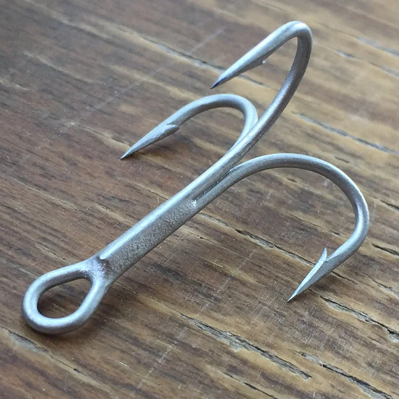 Anzuelo triple de pesca, anzuelos afilados de ancla reforzada para señuelos artificiales de cuchara 2 #   4 #   6 #   8 #   10 #   Lote 5 piezas VENTA - imagen 3