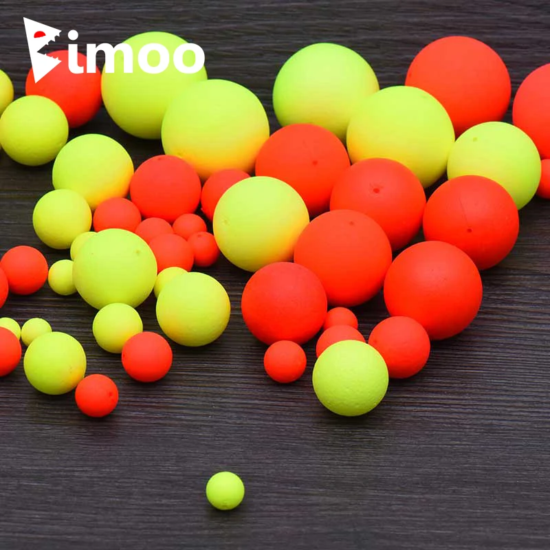 Bimoo 100 Uds flotadores de espuma cuentas de bolas Pompano flotador inferior aparejo Material de aparejo para pesca en agua dulce y salada cebo falso - imagen 3