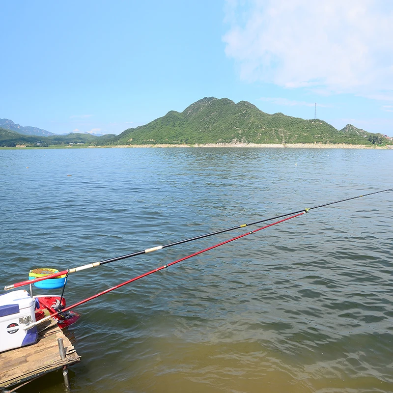 Caña de pescar ultraligera de carbono de Taiwán, soporte de palo de pesca de calamar duro de 12m, raqueta de 3 secciones multifunción, soporte de poste de esturión de 3m - imagen 5
