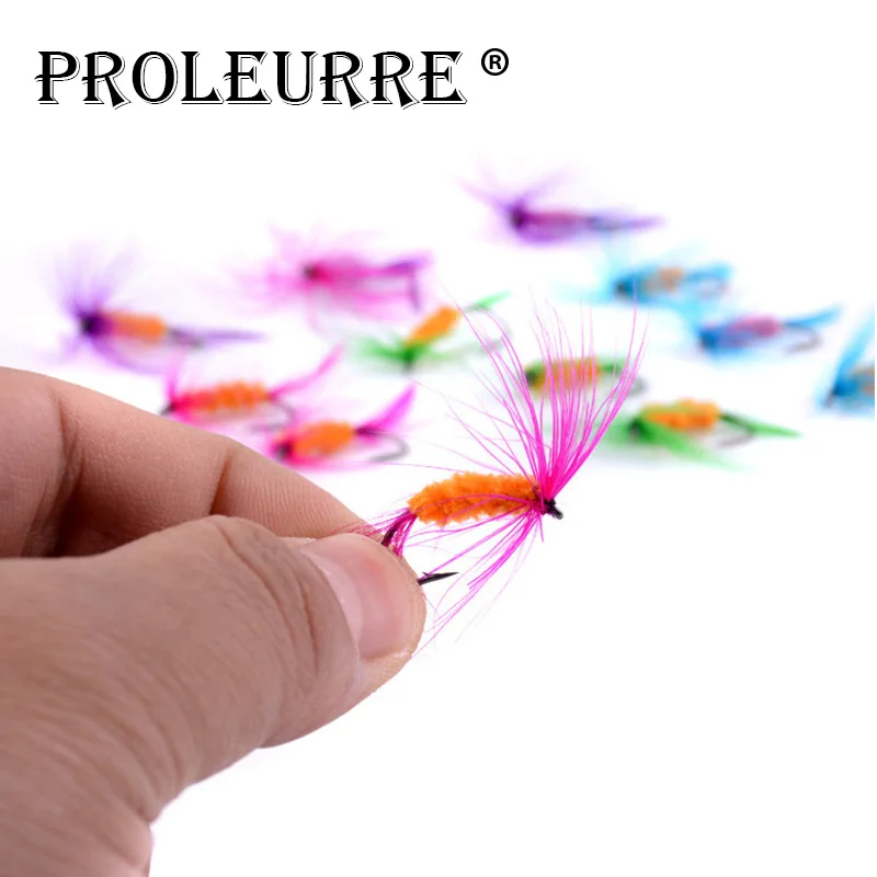 Señuelos de pesca con mosca, cebos de acero con alto contenido de carbono, con manivela superafilada, 12 unidades por Set - imagen 2