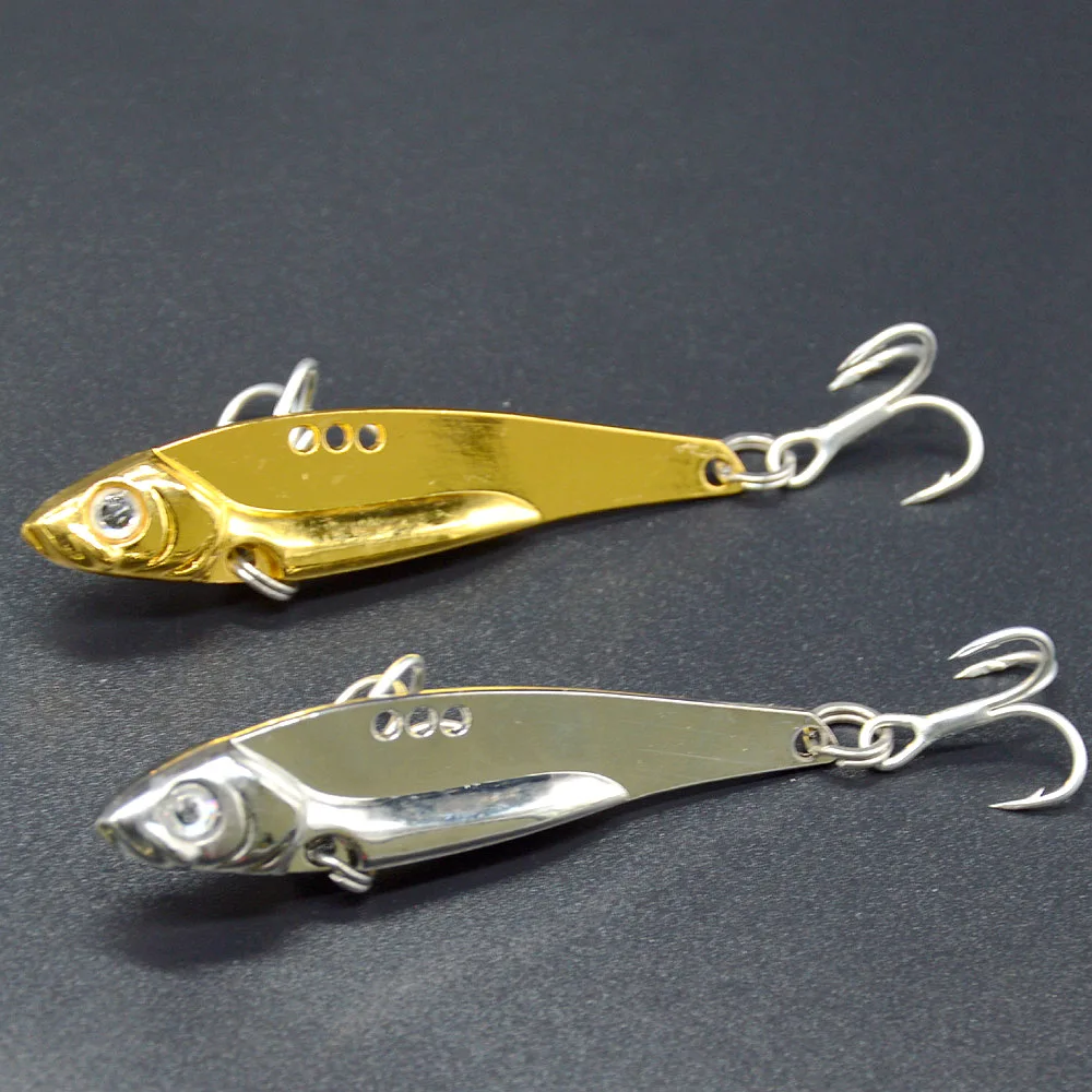 Señuelo de pesca de Metal VIB, anzuelo con ranura en sangre, agua dulce, agua de mar, lubina, señuelos artificiales, cebo duro, 20g, lote de 2 piezas en oferta