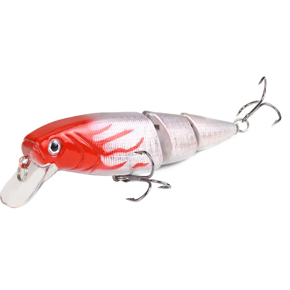 Señuelo de Pesca de 3 segmentos, 11cm, 15,5g, ojos 3D, cebo duro de Pesca realista, Crankbait con 2 ganchos, aparejos de Pesca Wobbler, 1 ud. - imagen 4