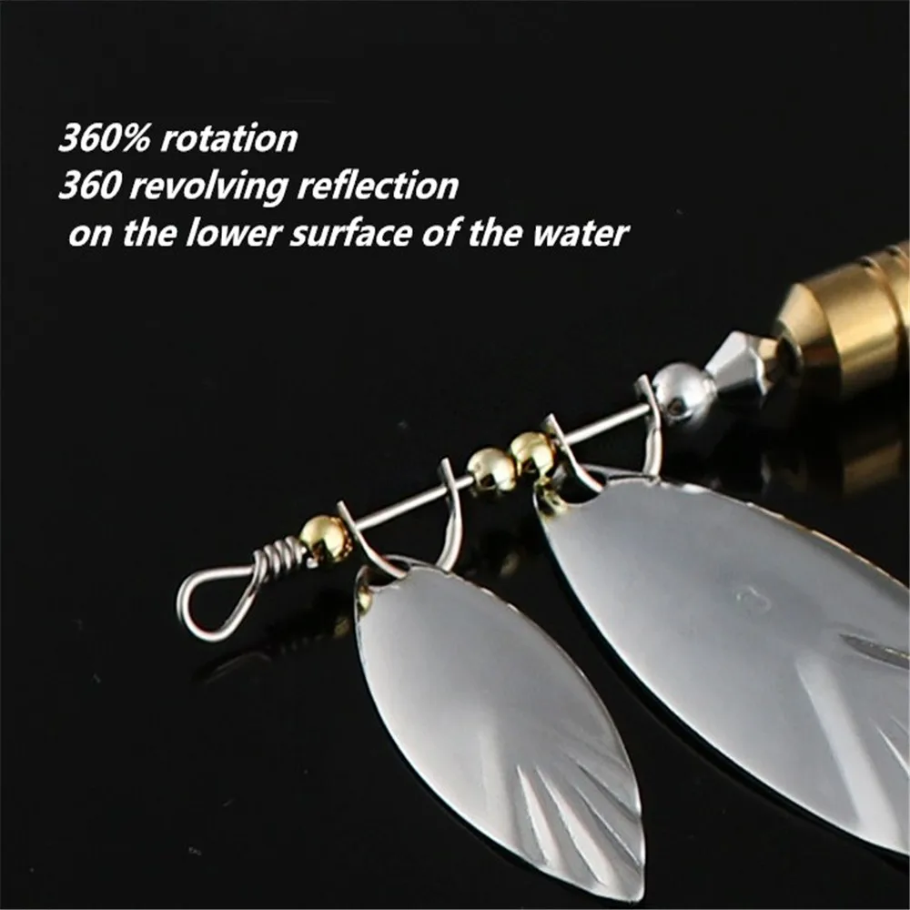 FISHINAPOT-anzuelos giratorios de Metal, 1 unidad, 7g/10g, cuchara giratoria de Metal, lentejuelas, cebo duro, plantilla, Señuelos de Pesca, bagre, lubina, aparejos de pesca - imagen 4