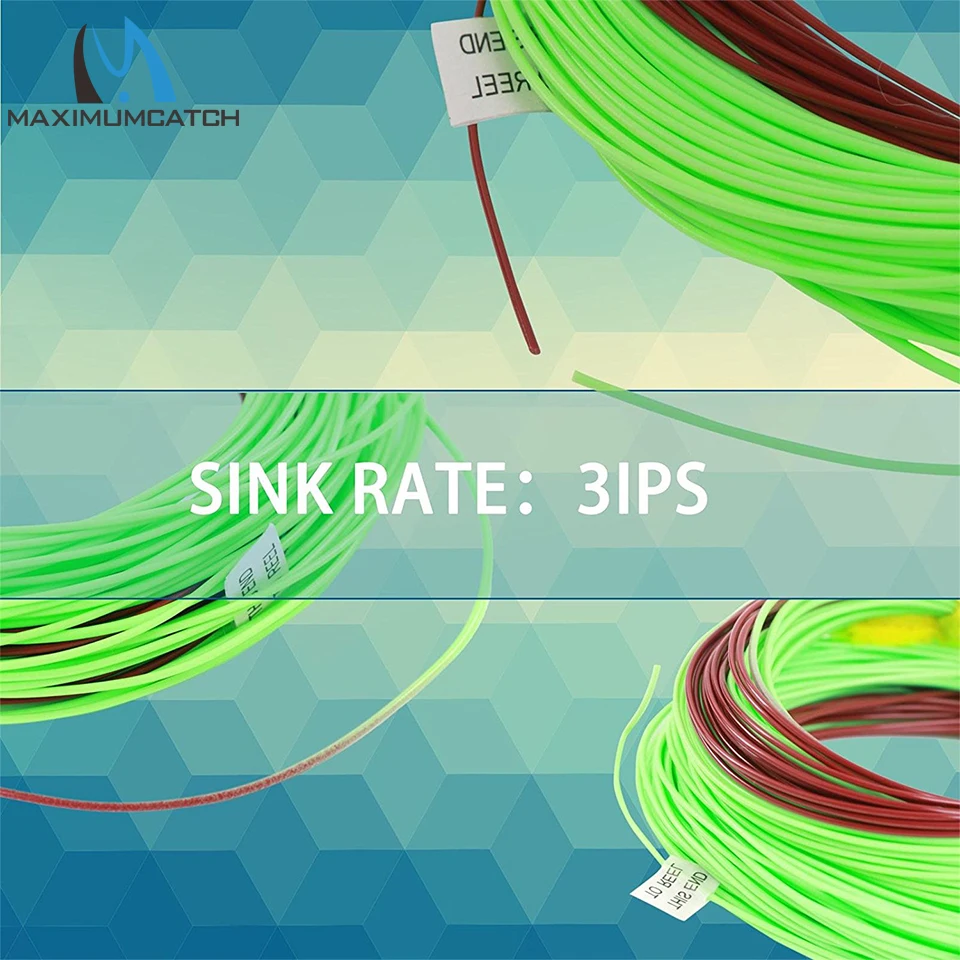 Maximumcatch Punta de hundimiento convencional Línea de mosca flotante Peso hacia adelante WF 80FT 4-8WT 3IPS para trucha Salmón Equipo de pesca de lubina Marrón - imagen 5