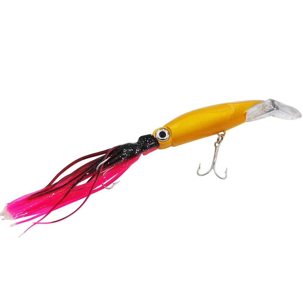 Easy Catch-señuelos de pulpo grandes de plástico duro, cebo de pesca de 3 colores con anzuelo triple, 25CM, 3 unids/set por juego - imagen 5