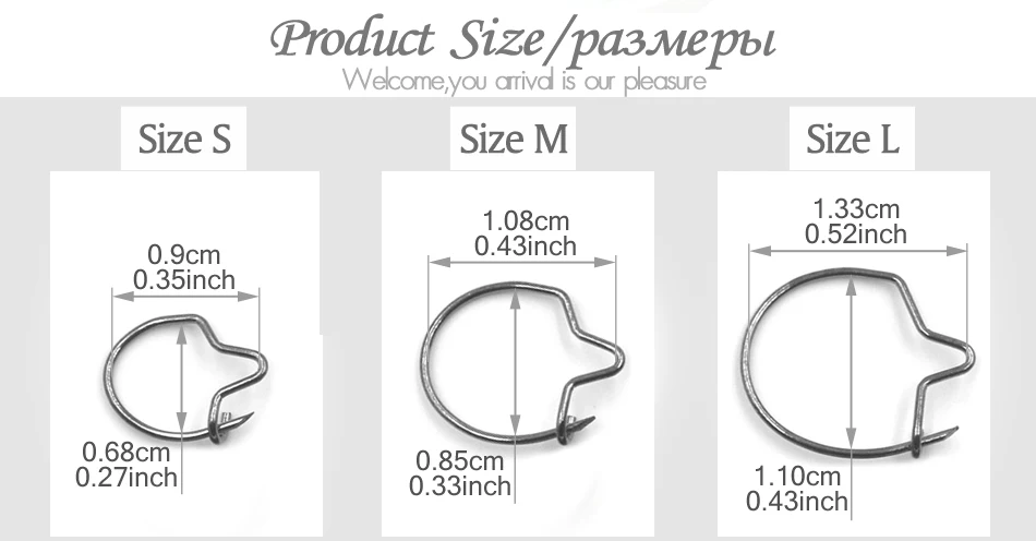 MNFT 24 Uds S/M/L gusanos de pesca de carpa Clip para cebo anillo gancho Terminal aparejos gruesos aparejos para el cabello Chub Barbel - imagen 2