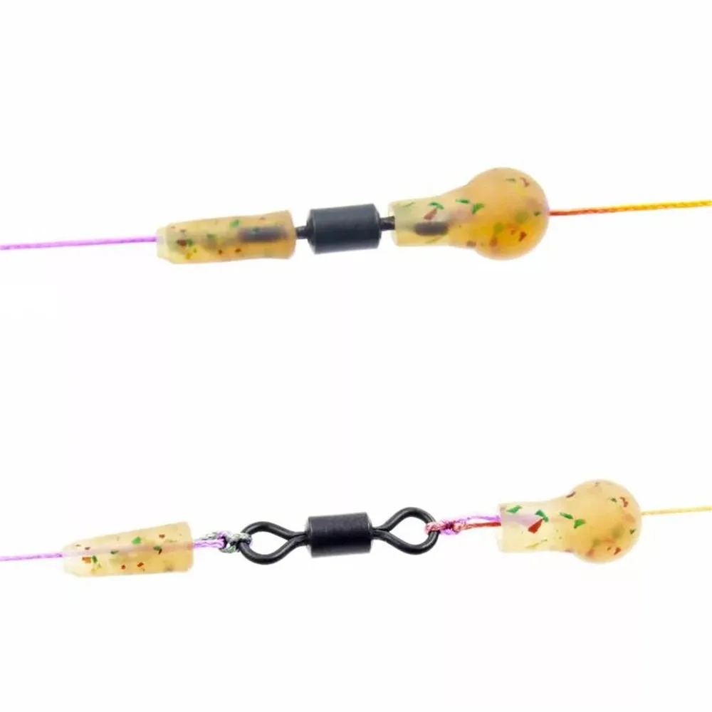 Cola de pesca de carpa, tubo de goma de cabeza redonda, amortiguador, cuentas de agua dulce, mangas antienredos, cordón de manga de gancho, alineador, 20 Uds.