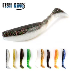 FISH KING, 1 unidad, 7,5-14g, gusanos, cebo de silicona suave, plantilla de cola en T, Señuelos de Pesca de 9-11,5 cm, sábalo de goma, cebo de pesca Wobblers para lubina