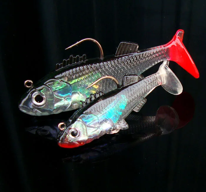 Señuelo suave para pesca de peces de plomo, 8/15g, señuelos artificiales, aparejos vívidos vivos con ancla, gancho individual, 2 piezas, gran oferta - imagen 4