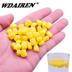 50 o 100 Uds. Cebo suave de maíz emergente de colores, Boilies de pesca de carpa, cebos de hierba aromatizados, Pellet de agua flotante, señuelo de silicona cremoso