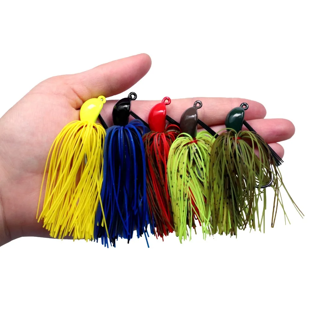 THKFISH 3 uds plantillas sin malezas cebos de alambre de pesca falda de natación de goma señuelos Buzzbait 19g anzuelos de cabezas de plantilla de Metal para pesca de lubina Buzz - imagen 5