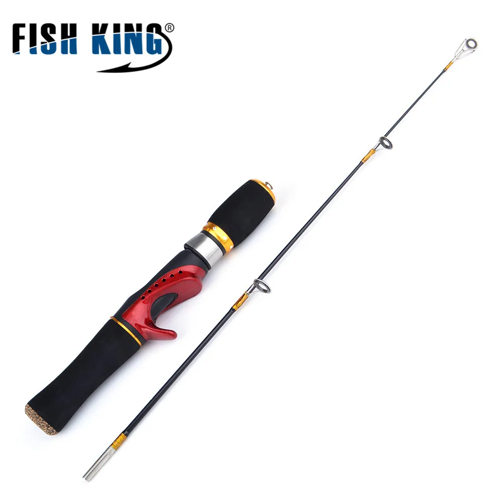 FISH KING-Mini caña de pescar giratoria de fibra de vidrio, ligera, 50CM/60CM, para invierno - imagen 3