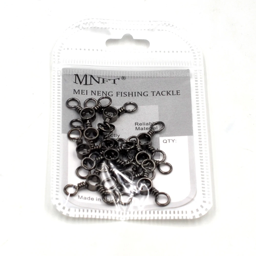 MNFT 25 unids/pack níquel negro aparejos terminales de acero inoxidable tres giratorios Trigemino de 3 vías conector accesorios de aparejos de pesca - imagen 5