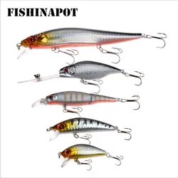 FISHINAPOT-señuelo duro Artificial para pececillos, anzuelos de Pesca, aparejos de Pesca, Wobblers Crankbait, venta al por mayor, 5 unids/lote