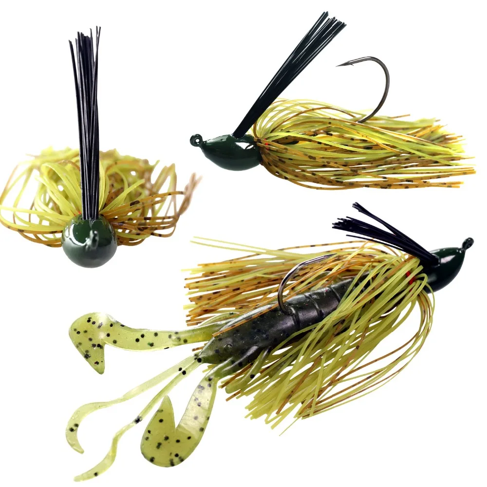 THKFISH-cebos de alambre sin malezas, 3 uds., 16g, cabeza de plantillas, falda de natación de goma, Señuelos de pesca de lubina, anzuelo de púas para pesca de zumbido - imagen 5