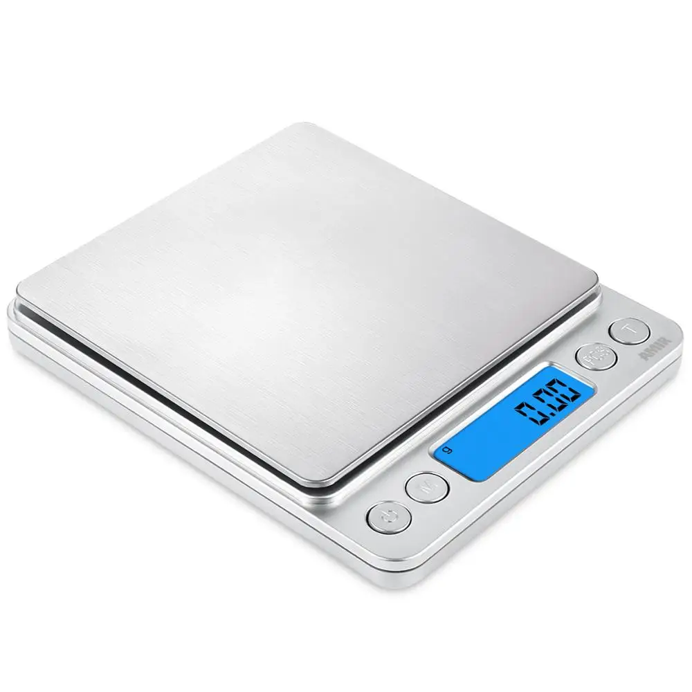 Báscula digital de precisión de bolsillo con pantalla LCD