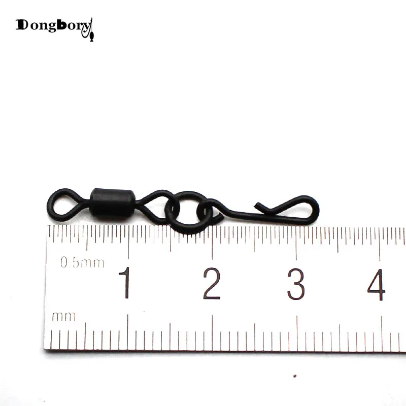 Kwik-aparejos de pesca de carpa, eslabones rápidos, tamaño 8, ganchos giratorios compatibles con Clips de plomo de seguridad para carpa, 50 Uds. - imagen 2