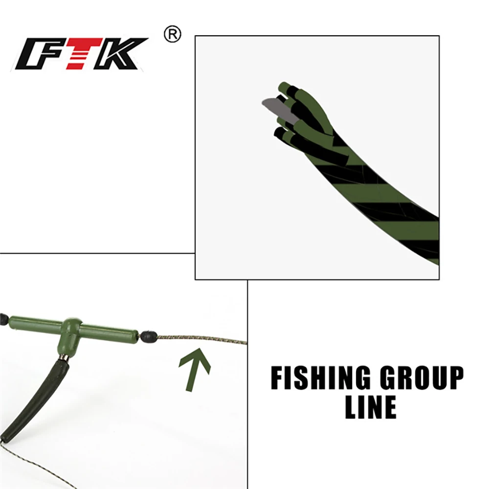 FTK-sedal de pesca con núcleo de plomo trenzado, 10M, 10LB-60LB, alimentador que se hunde, gancho de PE, aparejo de línea de enlace, aparejos de pesca Ccrp - imagen 4