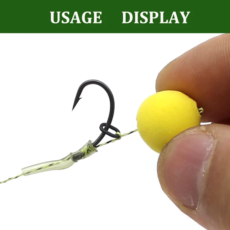 50 Uds. Anillos de aparejo para accesorios de pesca de carpa, anillos de aparejo ovalados antideslumbrantes, aparejos terminales negros mate - imagen 3