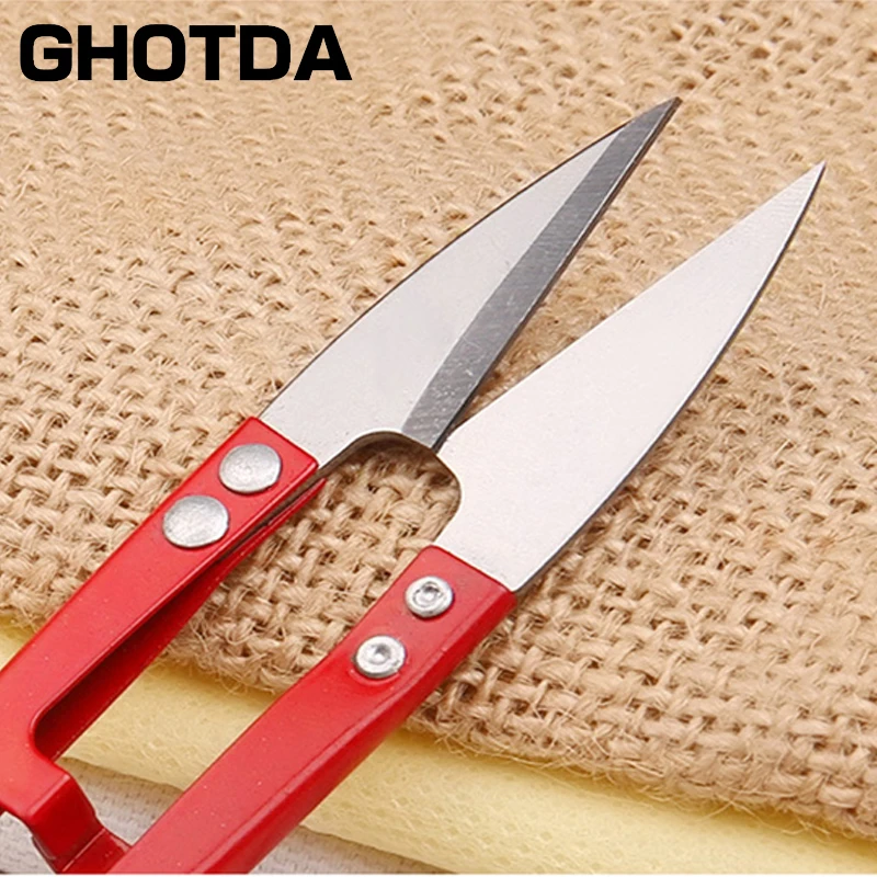 Mini tijeras en forma de U para pescar, tijeras de costura, pinzas de uso para peces, herramientas de corte de línea de pesca, Color aleatorio, 1 pieza - imagen 2