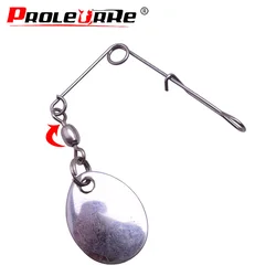 Accesorios de cebo de simulación giratorio, anillo de soporte de equilibrio de acero inoxidable con rotación de 360 grados, lentejuelas plateadas de acero, 10 unids/lote