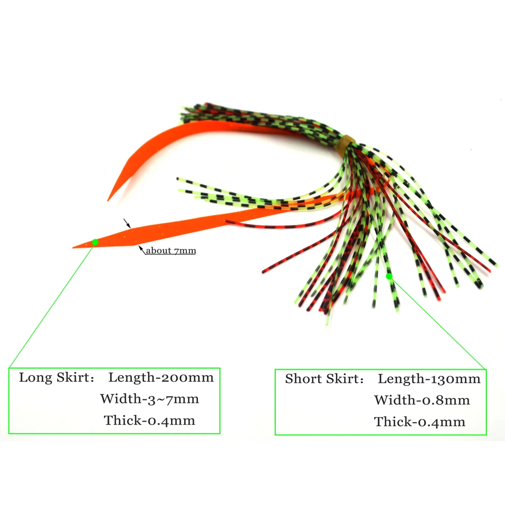 MNFT 12 Bundles Squid Rubber Skirts Jig Lures Trailers Fishing Accessories DIY Rig Spare Assist Hook Lure Fly Tying Material - imagen 2