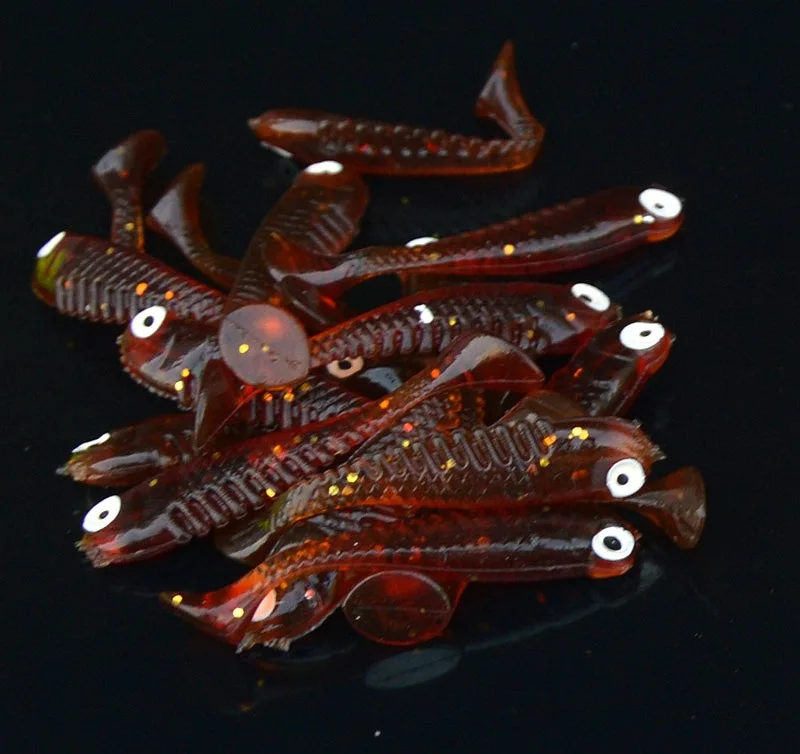 Señuelo de pesca de día y noche, cebo suave con colas 3D, cebos biónicos artificiales, el mejor brillo pequeño, atracción de peces de 5cm - imagen 3
