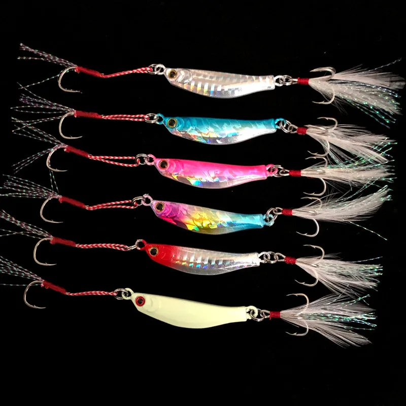 1 pieza venta plantillas de vibración lenta pesca Jigbait señuelo cebo de Metal largo elenco Shore lanzamiento brillo señuelos artificiales 4,9 cm/20g - imagen 2