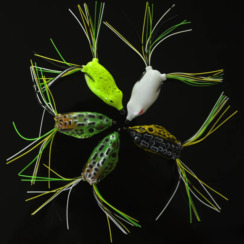 MNFT-señuelo de pesca de rana con rayos de agua dulce, anzuelos, cebo Artificial suave, realista, 6cm, Swimbait, Crankbait, aparejos de pesca, 8 Uds. - imagen 2