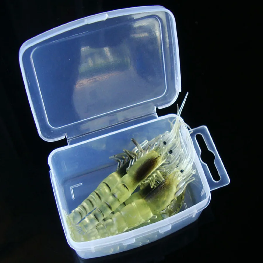 Caja de señuelos de Pesca de carpa, caja luminosa de cebo de imtación de Camarón, señuelos blandos Isca Artificial falso, 2 cajas de 9,5 cm/3,6g - imagen 4