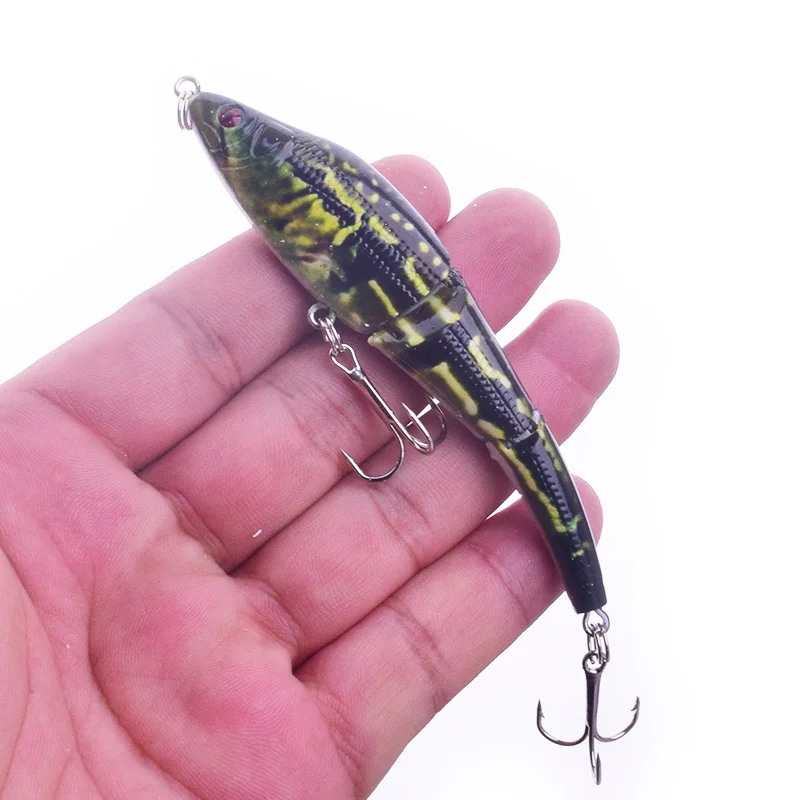 1 unidad de cebo pintado en 3D de Múltiples articulaciones, 9,5 cm, 9g, señuelo duro Artificial de hundimiento lento, Swimbait, aparejos de pesca de lubina, Wobblers - imagen 4