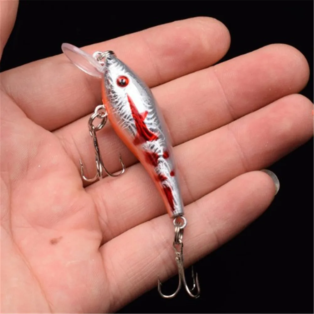 Señuelo biónico 3D para pesca de pececillos, cebo duro ariticial Wobblers Crankbait Peche Bass, de plástico, señuelos para carpa, 1 ud., 5,7 cm/4,5g