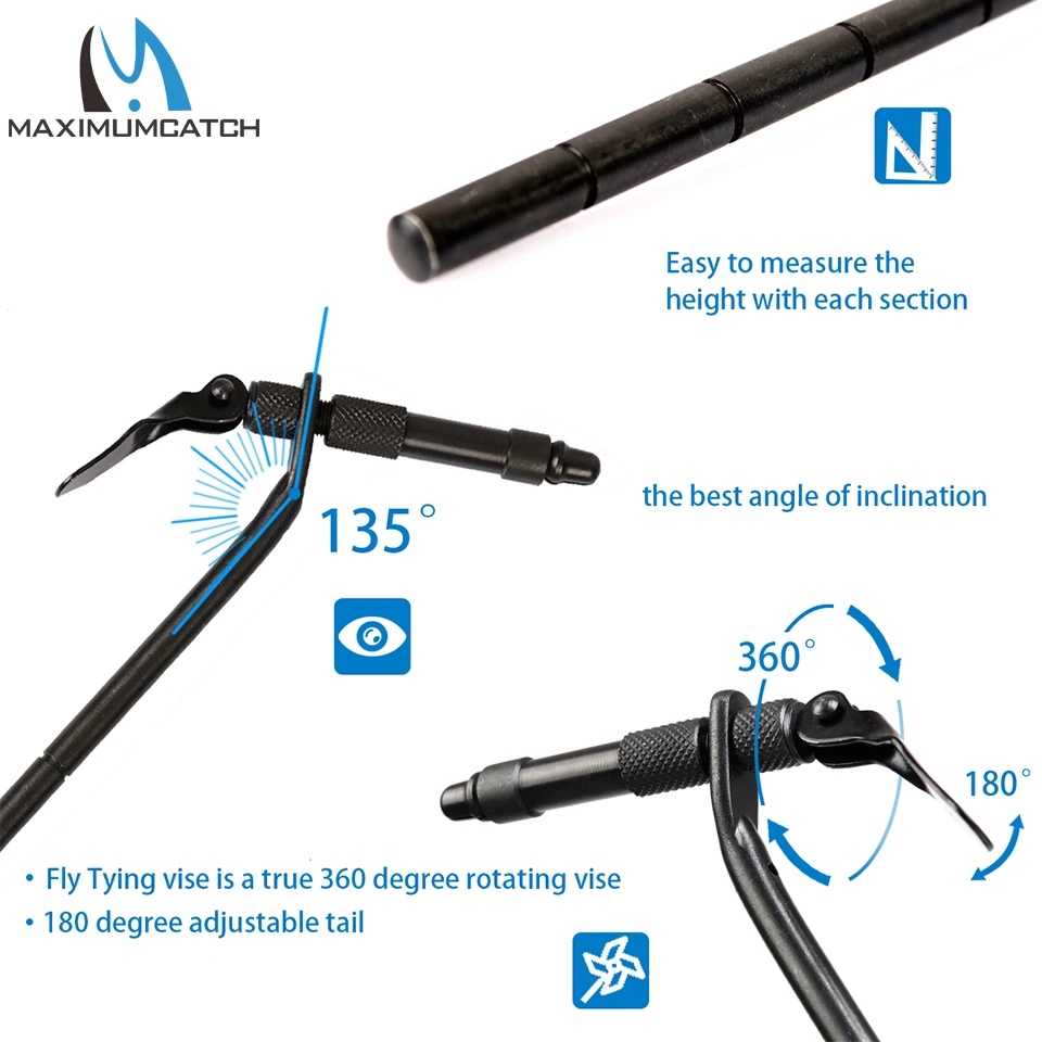 Maximumcatch-tornillo de hierro giratorio para atar moscas, Herramienta de gancho para moscas, Base resistente - imagen 5