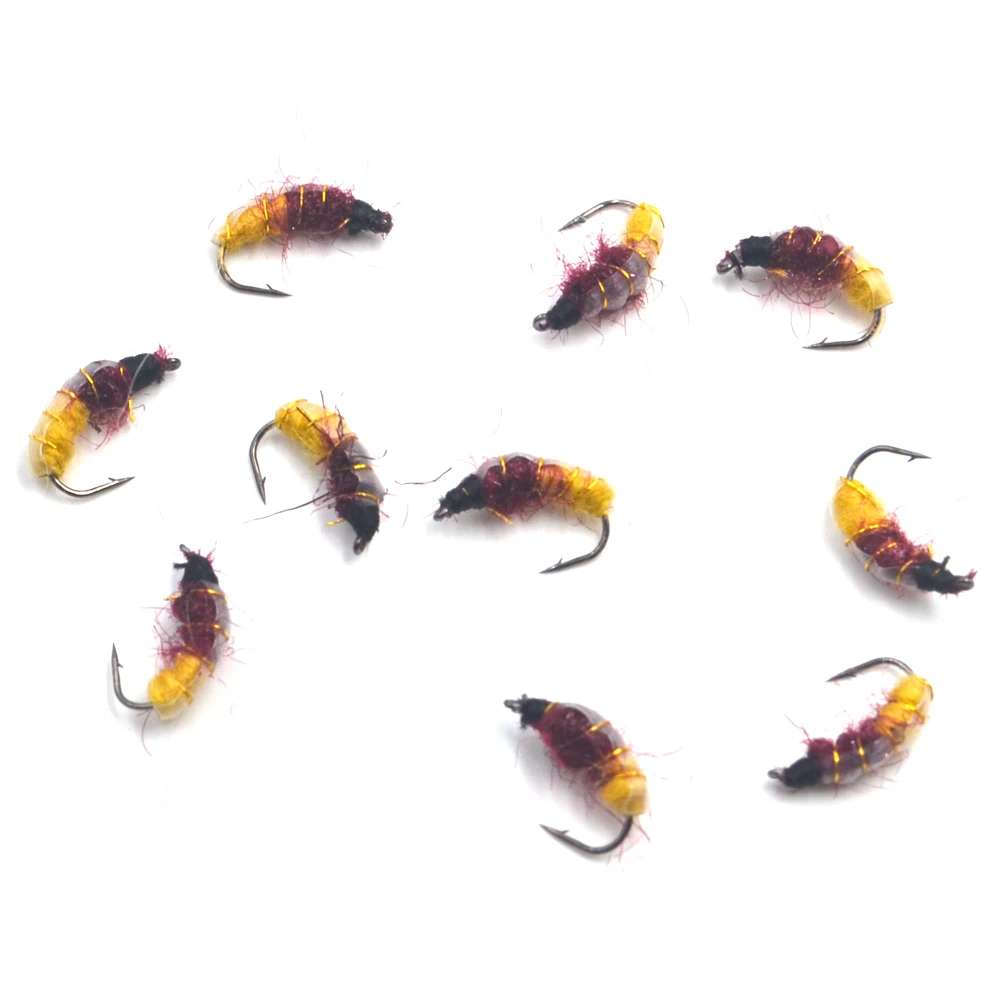 MNFT-señuelo de pesca con mosca, dos estilos, para Ninfa, trucha, Mosca, Mosca, Artificial, Pupa, Larva, ninfa, 10 Uds. - imagen 4
