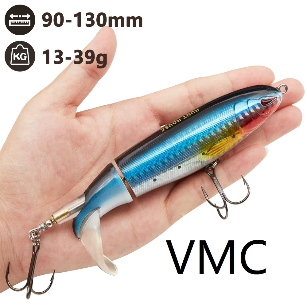 Whopper-señuelo de lápiz duro para pesca, señuelo giratorio de cola suave de 9cm y 13cm, cebo artificial para pesca de Lucio, stickbait - imagen 2