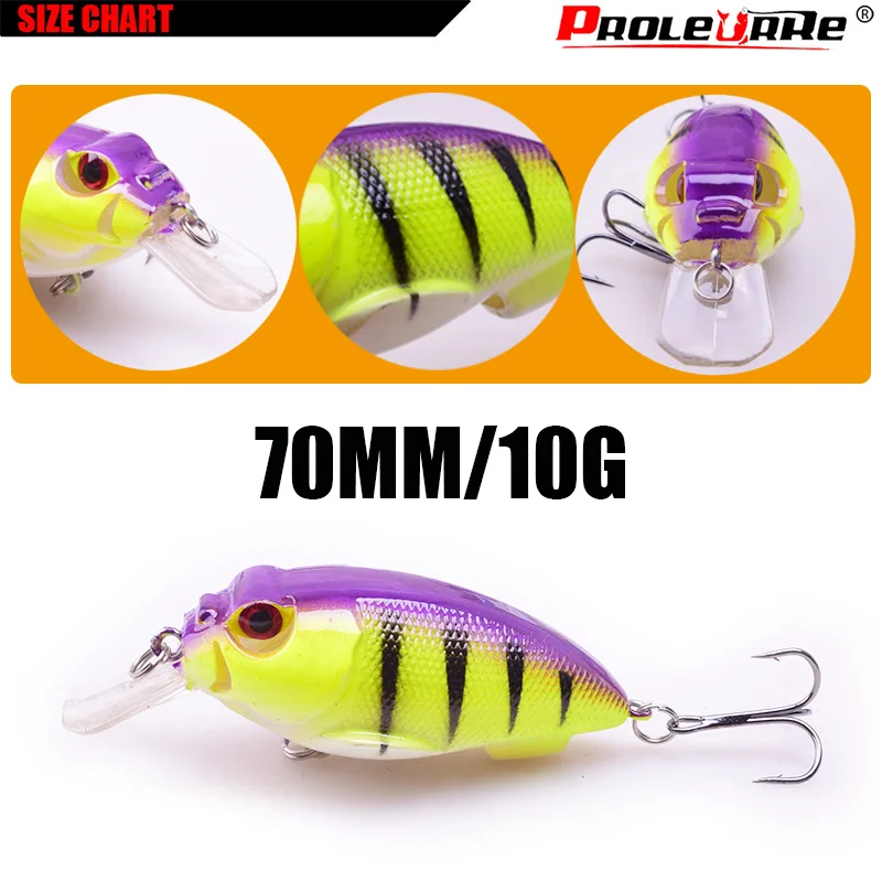 Señuelo de pesca Crankbait, 1 piezas, 70mm, 10g, Artificial, duro, Crankbait, Wobblers, Japón, Topwater, Minnow, PR-321