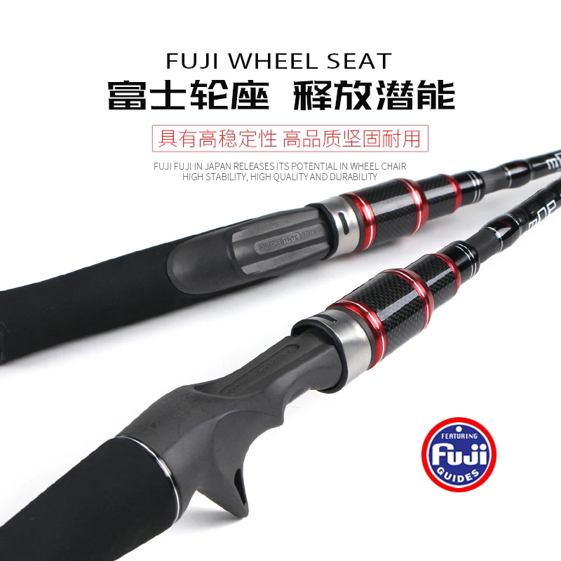 NewJapan-piezas fuji completas MADMOUSE, caña de jigging lenta, 1,9 M, 12kg, peso de señuelo, 60-150g, caña de barco giratoria/fundida, caña de pescar oceánica