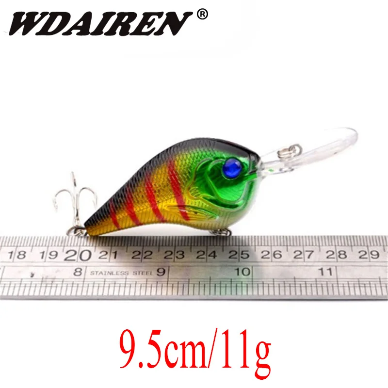 Juego de Señuelos de Pesca duros, set de 8 colores de 9,5 cm, 11g, Crankbait, aparejos de pesca