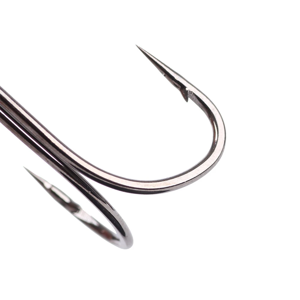 Anzuelos de pesca de doble gancho, aparejos de pesca de acero de alto carbono, 10-20 piezas, 3/0 #-2/0 #, 10 piezas, 1/0 #, 15 piezas, 4-6 # - imagen 5