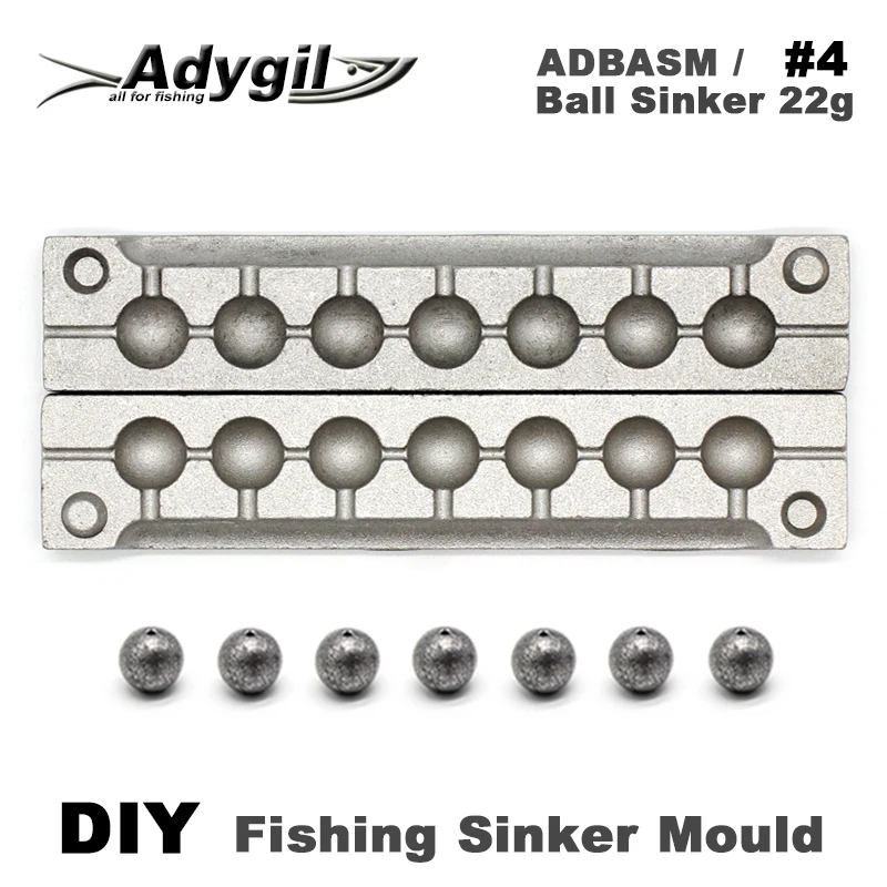 Adygil Molde de plomos bola ADBASM/#4 para pesca