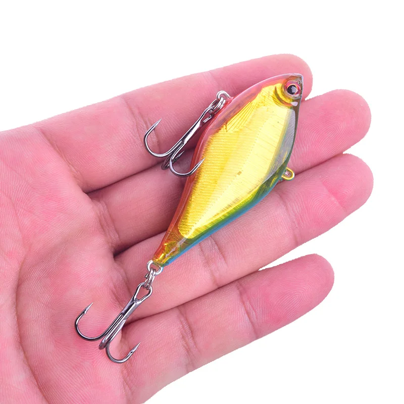 Señuelo de pesca duro de fundición larga, cebo de 6,5 cm, 13,8g, gancho VIB que se hunde, reflejo láser, Fondo de lubina, manivela, Wobbler - imagen 5