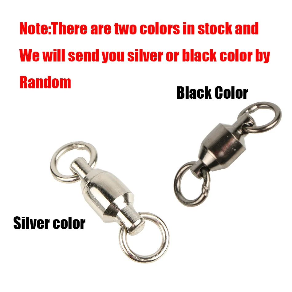 200 unids/lote de rodamientos giratorios de bolas de pesca con anillo sólido de tamaño 8, 6, 4, 2 ganchos conectores de pesca, aparejos de pesca - imagen 4