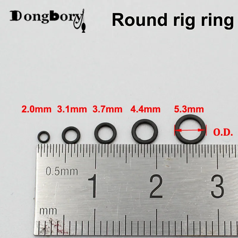 50 Uds. Anillos de aparejo para accesorios de pesca de carpa 2,0mm 3,1mm 3,7mm 4,4mm 5,3mm anillo de aparejo Blowback aparejo Terminal redondo negro mate - imagen 3