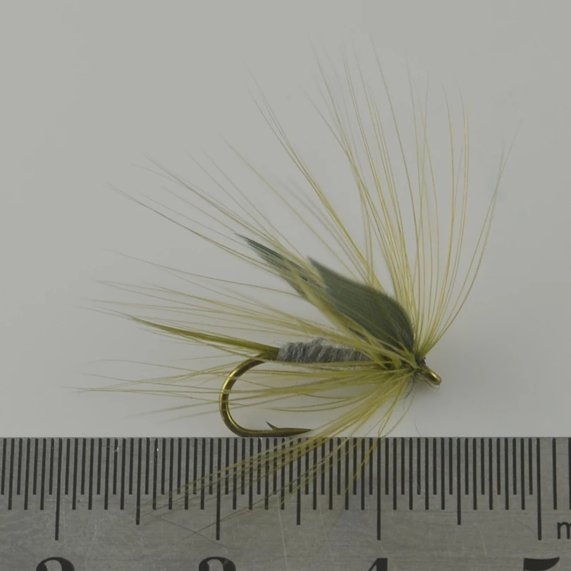 MNFT 10 Uds Color gris alado mosca seca trucha Señuelos de pesca con mosca cebos AZUL UPRIGHT cebo Artificial anzuelos 10 # - imagen 2